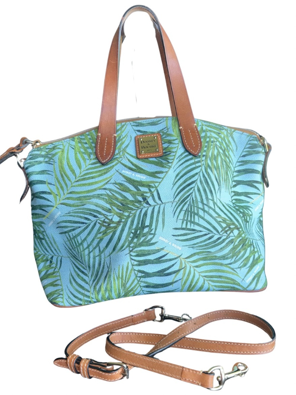 Dooney & Bourke Siesta Key Pal Leaf Satchel Bag in Caribbean